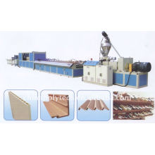 Plastic profile extrusion line